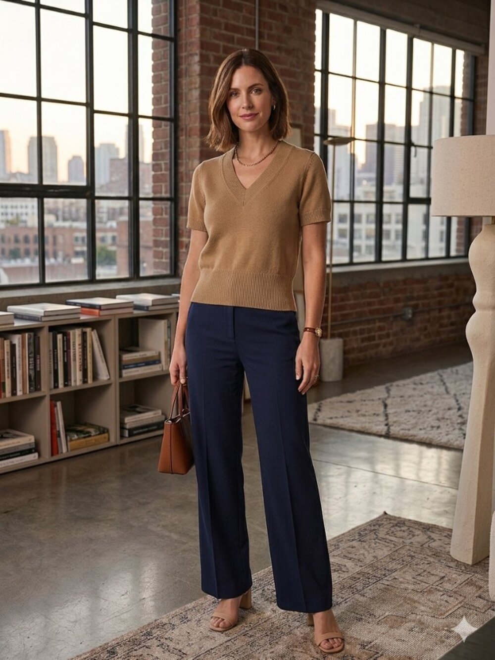 Reiss Knit V-Neck in Colour "Camel"